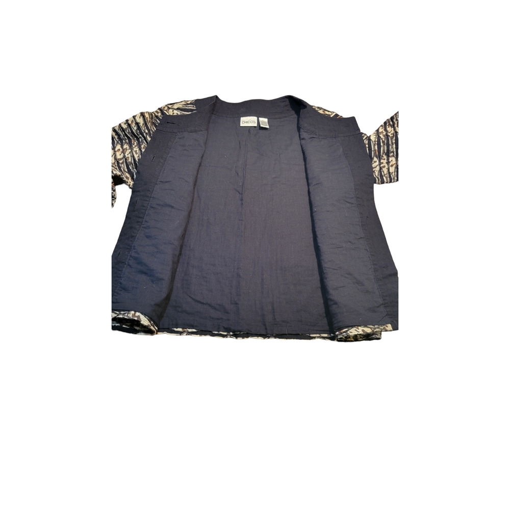 Chicos Quilted Patterned Button Up Jacket Womens … - image 5